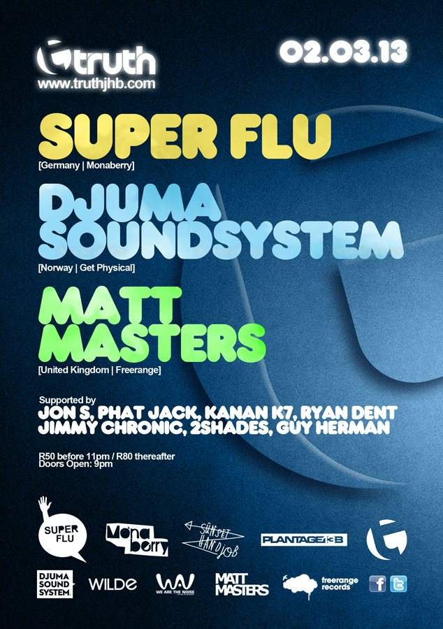 Super Flu, Djuma Soundsystem, Matt Masters - フライヤー表