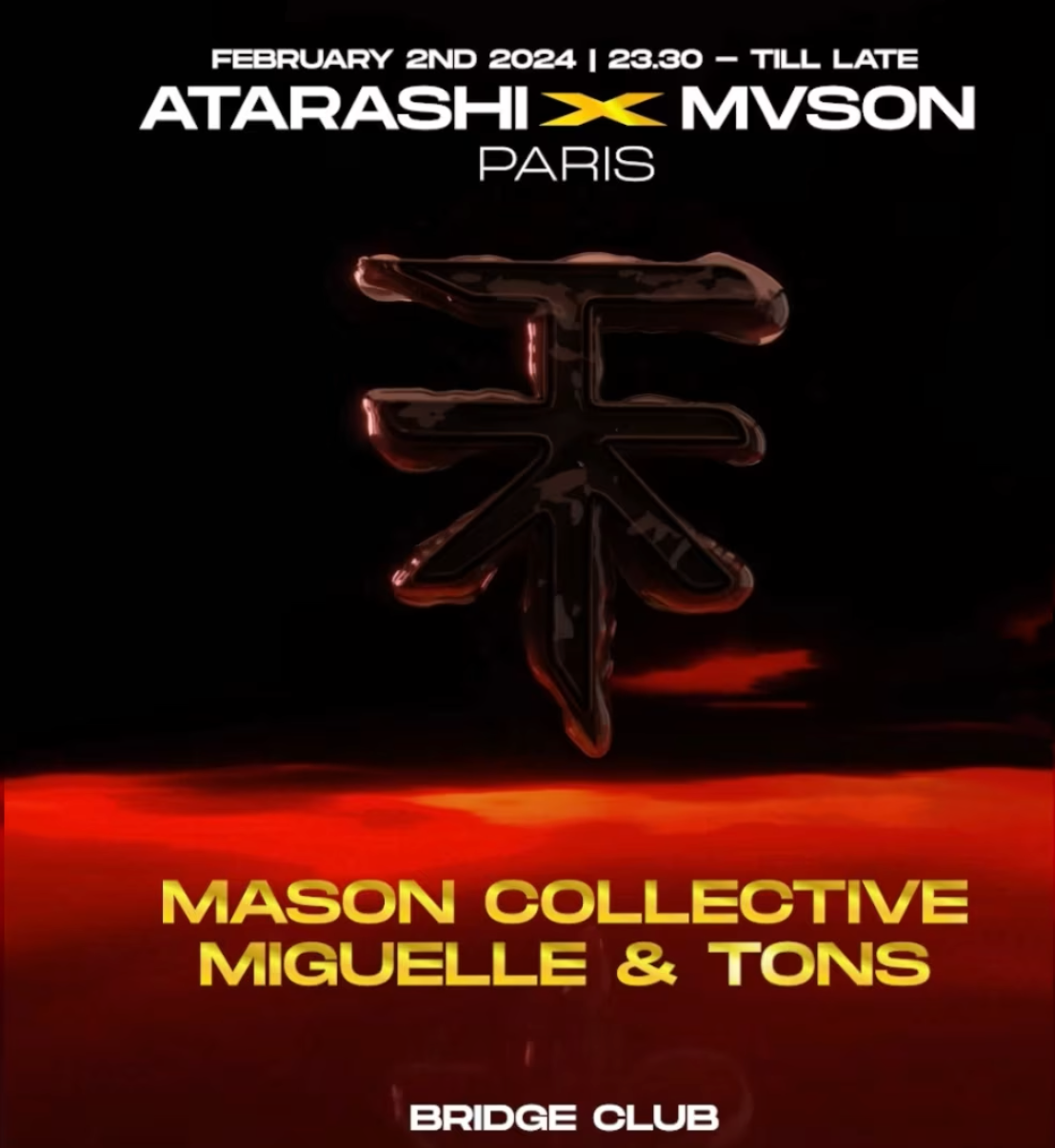 ATARASHI x MVSON: Mason Collective, Miguelle & Tons - フライヤー表