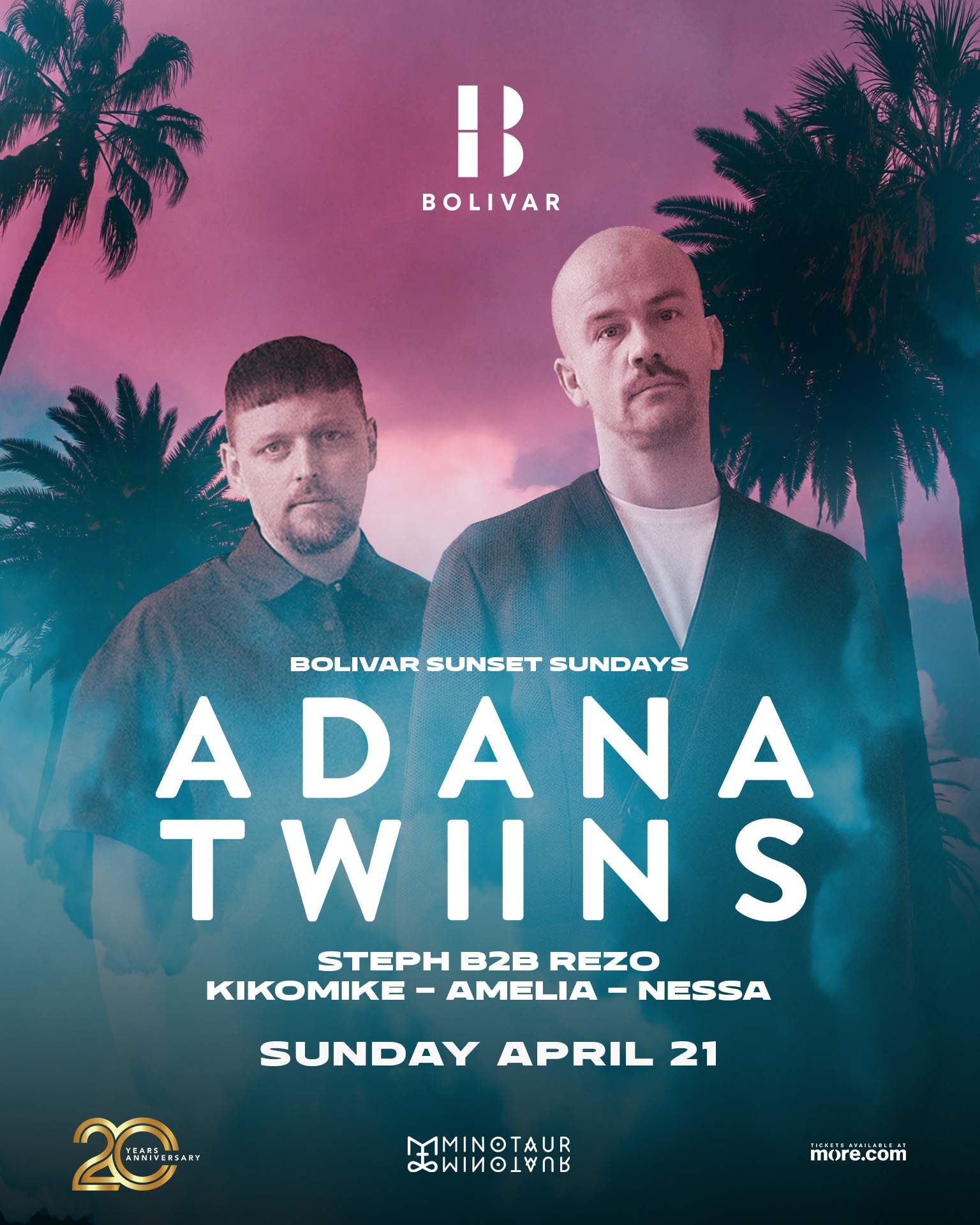 Adana Twins I Sunday April 21 Sunset I Bolivar - Página trasera