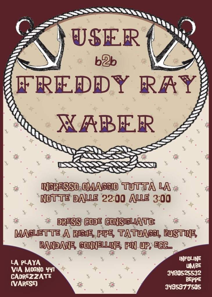Wish Party 'Pupe & Marinai' with User, Freddy Ray & Xaber - フライヤー裏