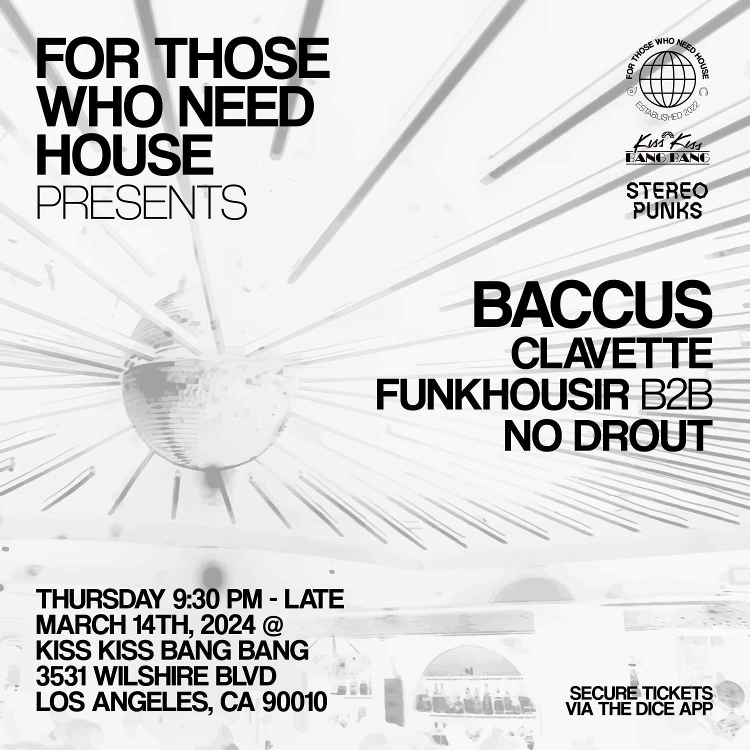For Those Who Need House x Stereo Punks present Baccus - フライヤー裏