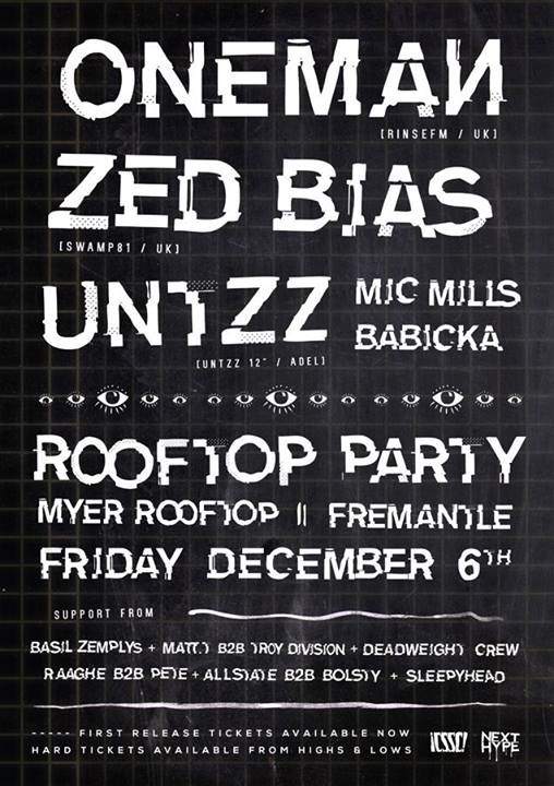 Yes Fam! Rooftop Party with Oneman, Zed Bias, Untzz 12" - フライヤー表