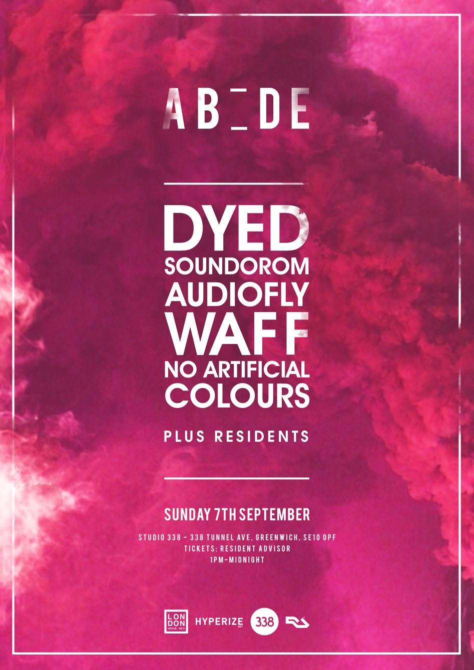 Abode Launch with Dyed Soundorom, Audiofly, Waff & No Artificial Colours - Página frontal