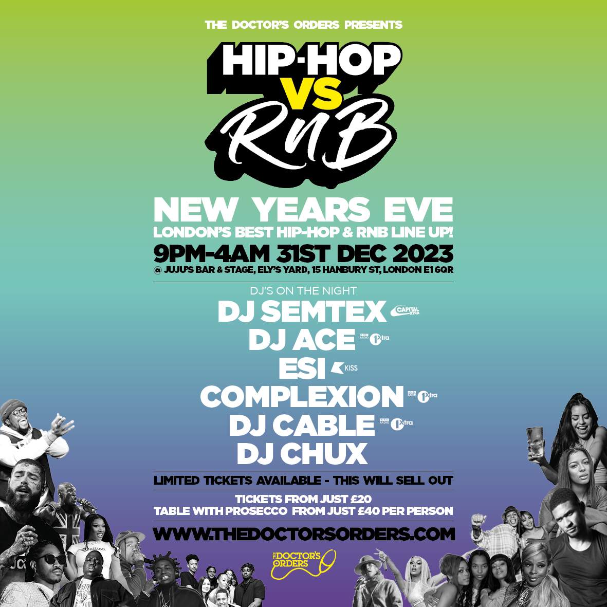 Hip-Hop v RnB - New Year's Eve - フライヤー表