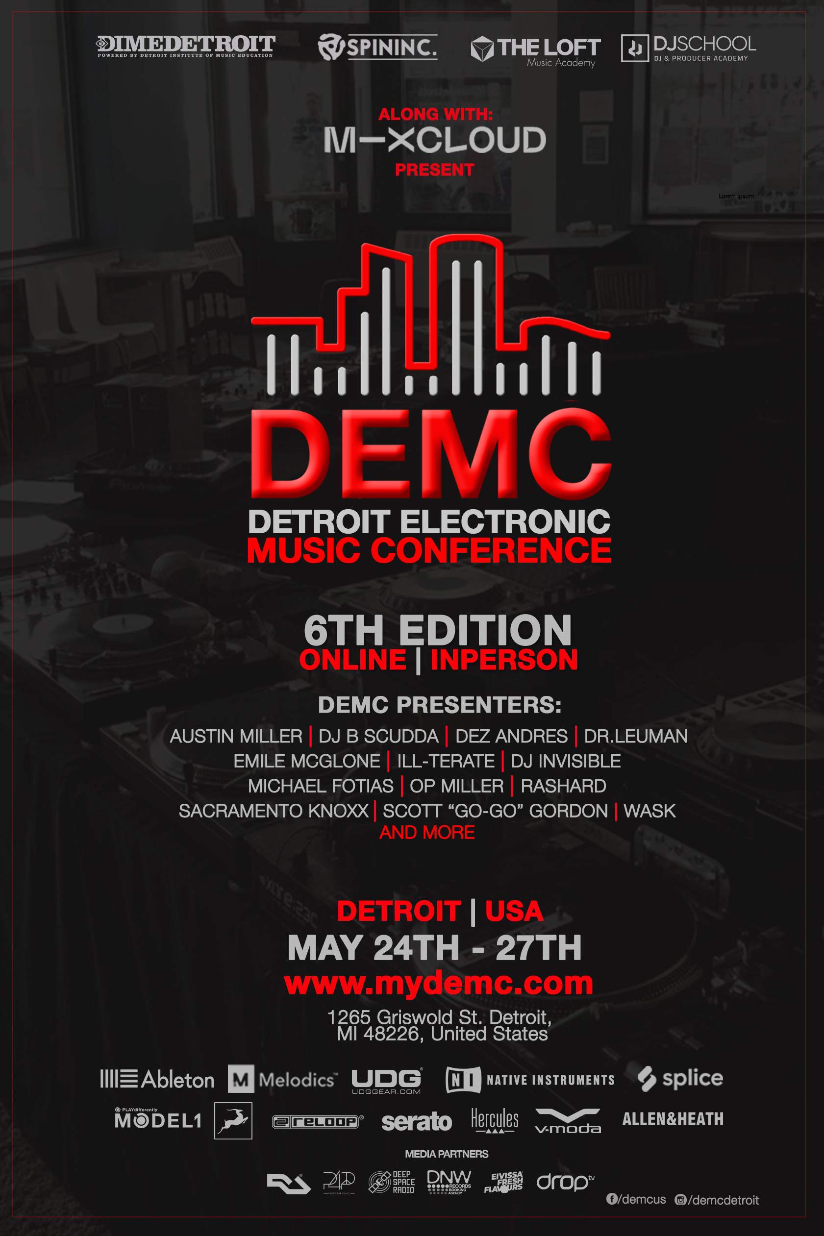 DEMC - Detroit Electronic Music Conference 2022 - Sixth Edition - フライヤー表