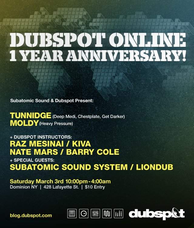 Dubspot 1 Year Anniversary with Tunnidge - Página frontal