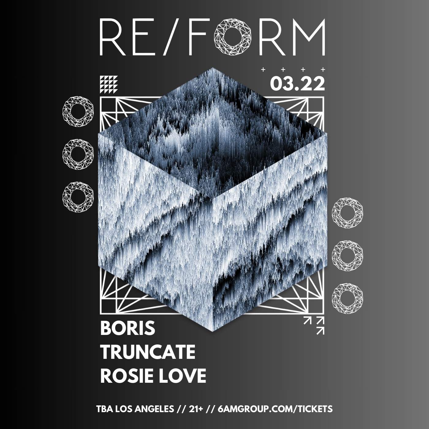 RE/FORM presents: Boris, Truncate, & Rosie Love - フライヤー表