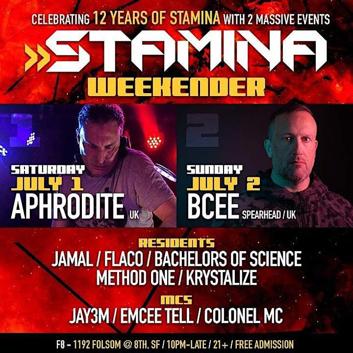 12 Years of Stamina Weekender Day One: Aphrodite - フライヤー表