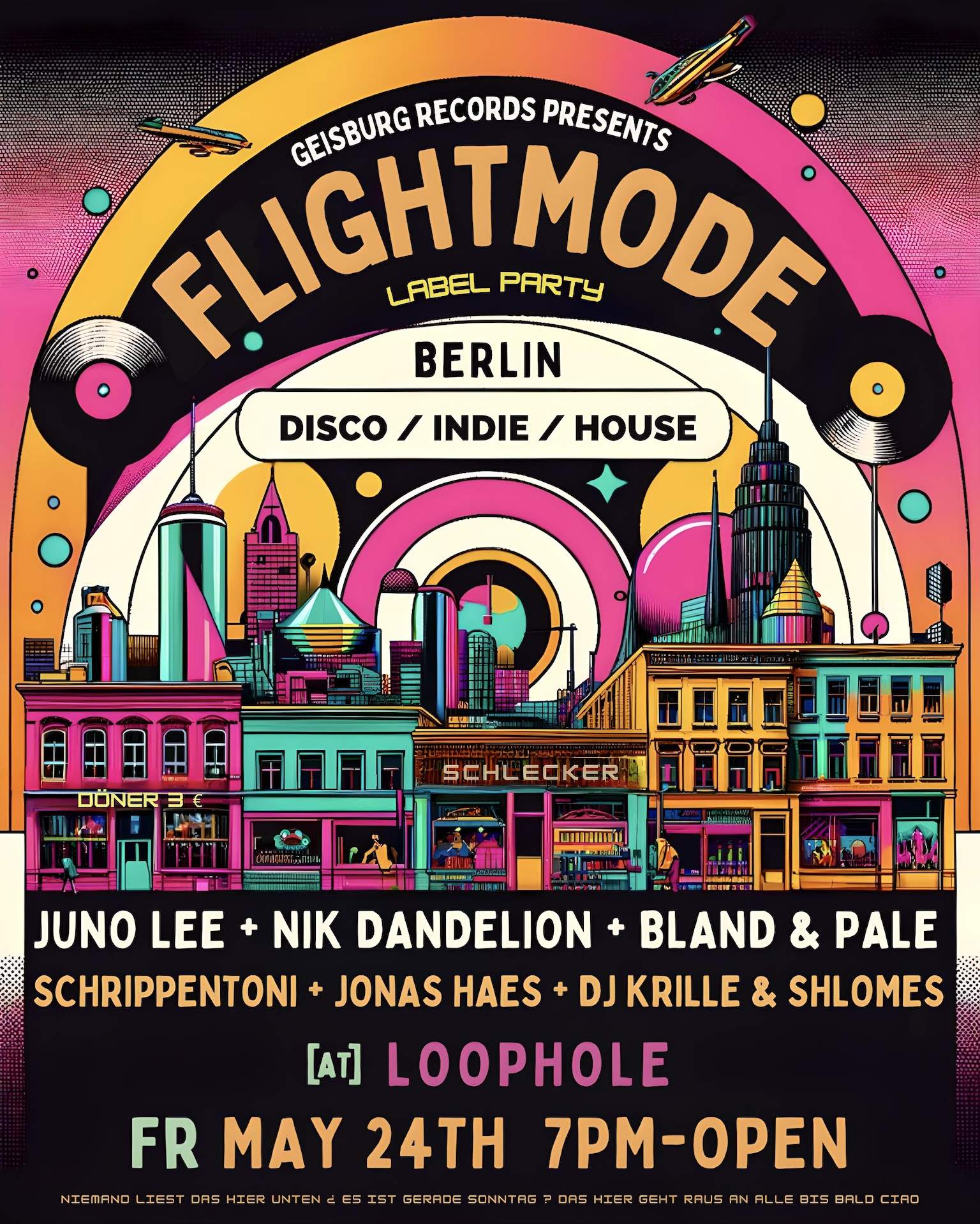 FLIGHTMODE: Live INDIE/DISCO/HOUSE - Geisburg Records Label Party - Página frontal