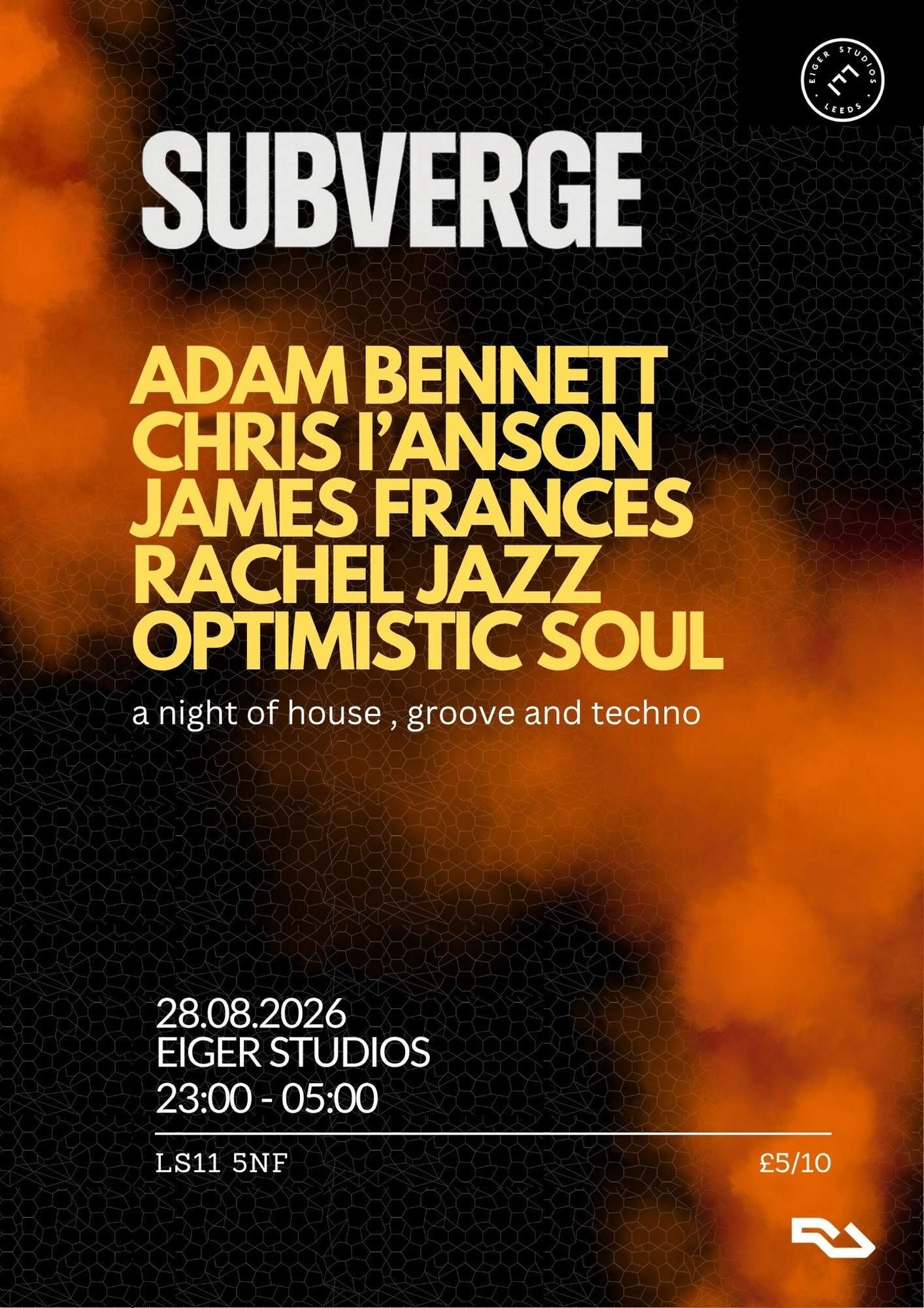 SUBVERGE W/ James Frances ,Rachel Jazz ,Chris I'Anson ,Adam Bennett ...