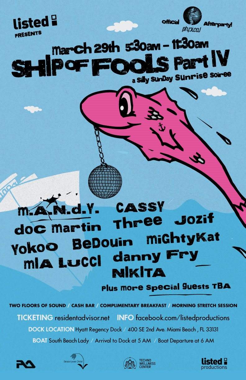 Listed presents: The Ship of Fools - Reloaded; a Silly Sunday Sunrise Soiree, Part IV - フライヤー表