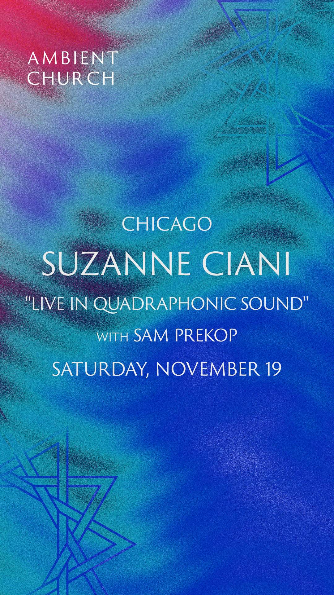 Ambient Church Chicago: Suzanne Ciani and Sam Prekop - フライヤー表