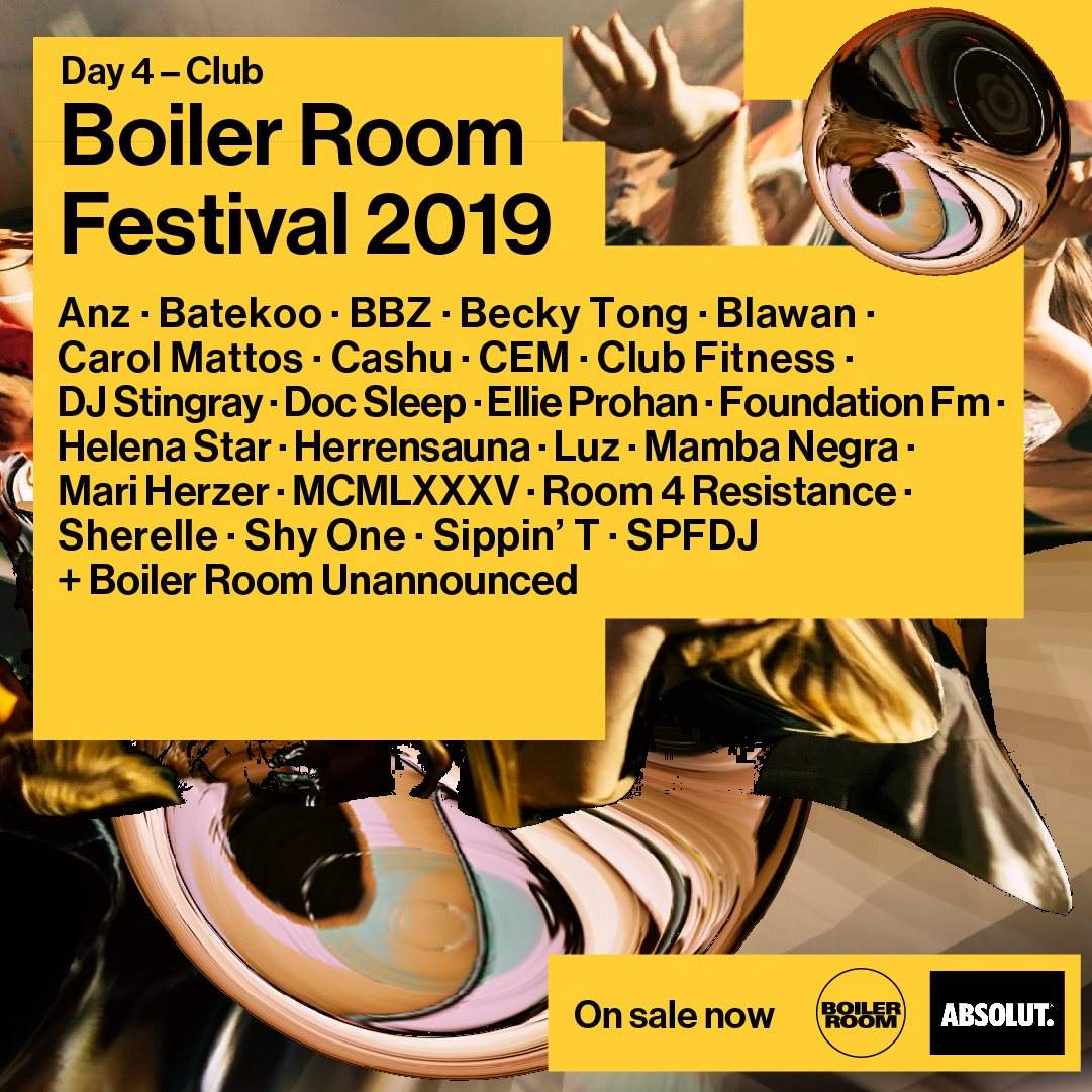 Boiler Room Festival Day 4: Club - フライヤー表
