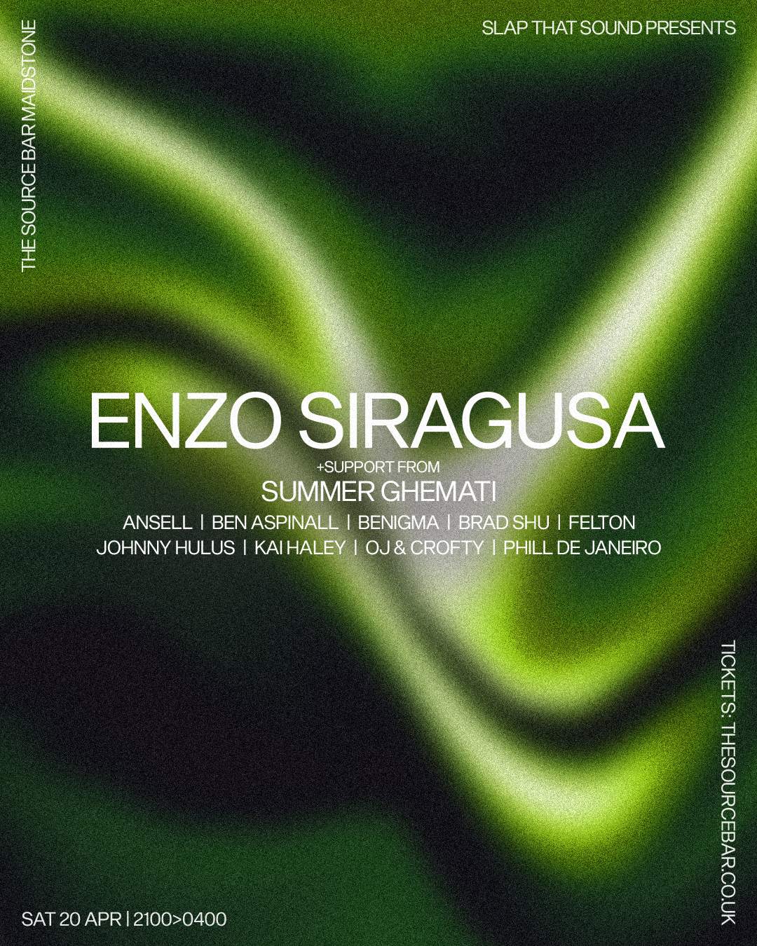 Enzo Siragusa: Slap That Sound - Maidstone - フライヤー表