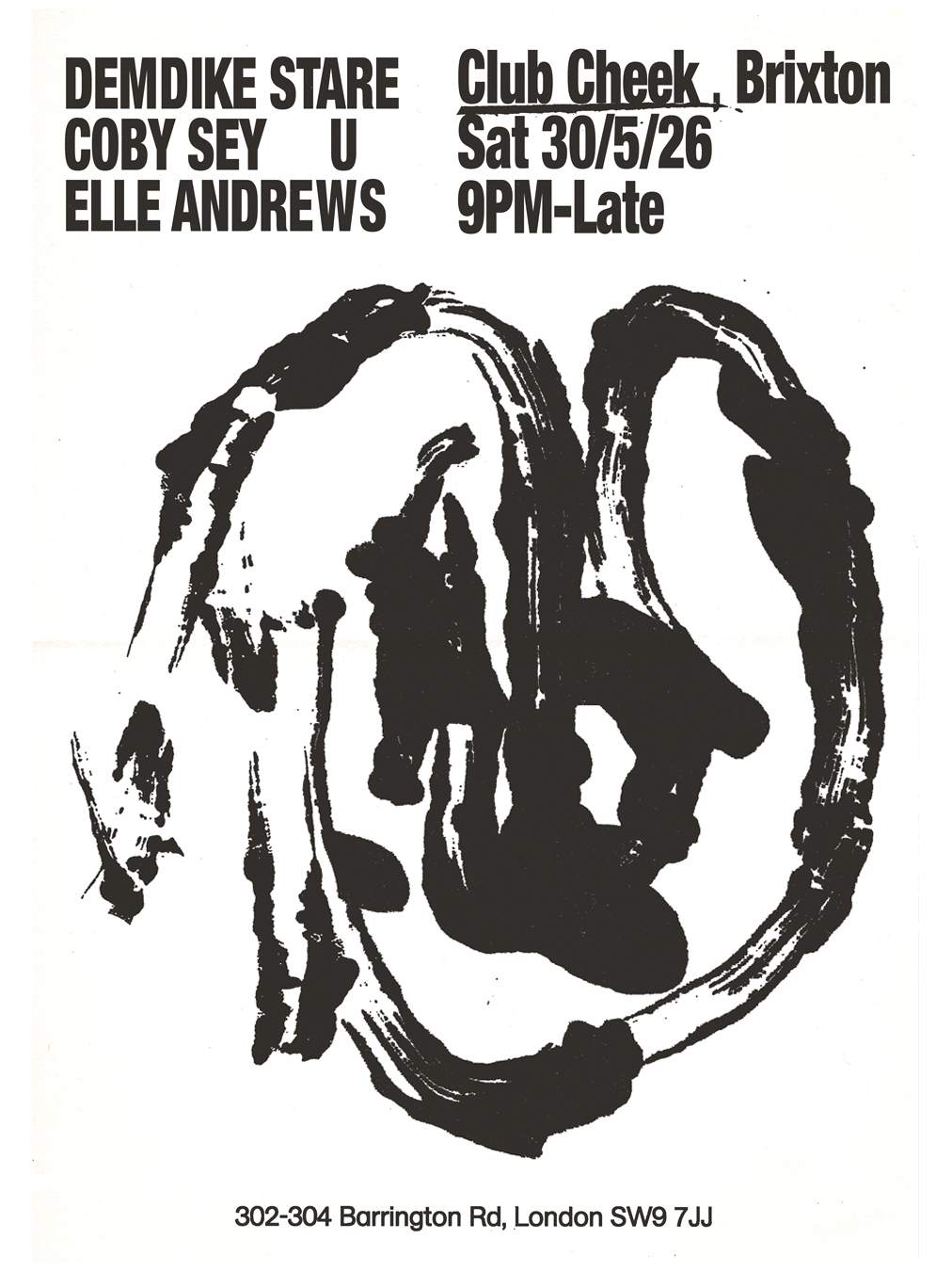 Demdike Stare, Coby Sey, U, Elle Andrews at Club Cheek, London