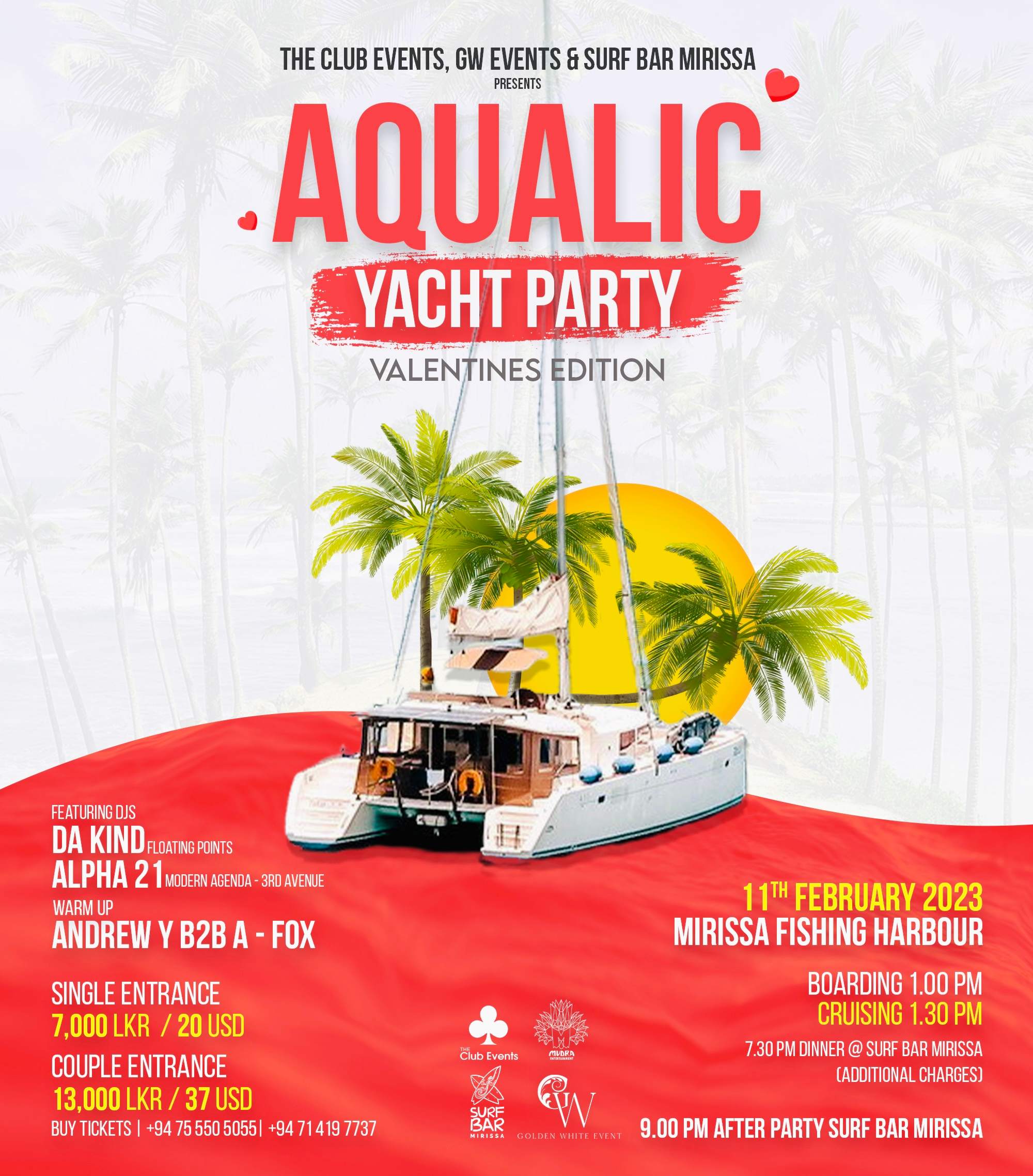 AQUALIC YACHT PARTY VELANTINE EDITION - フライヤー表