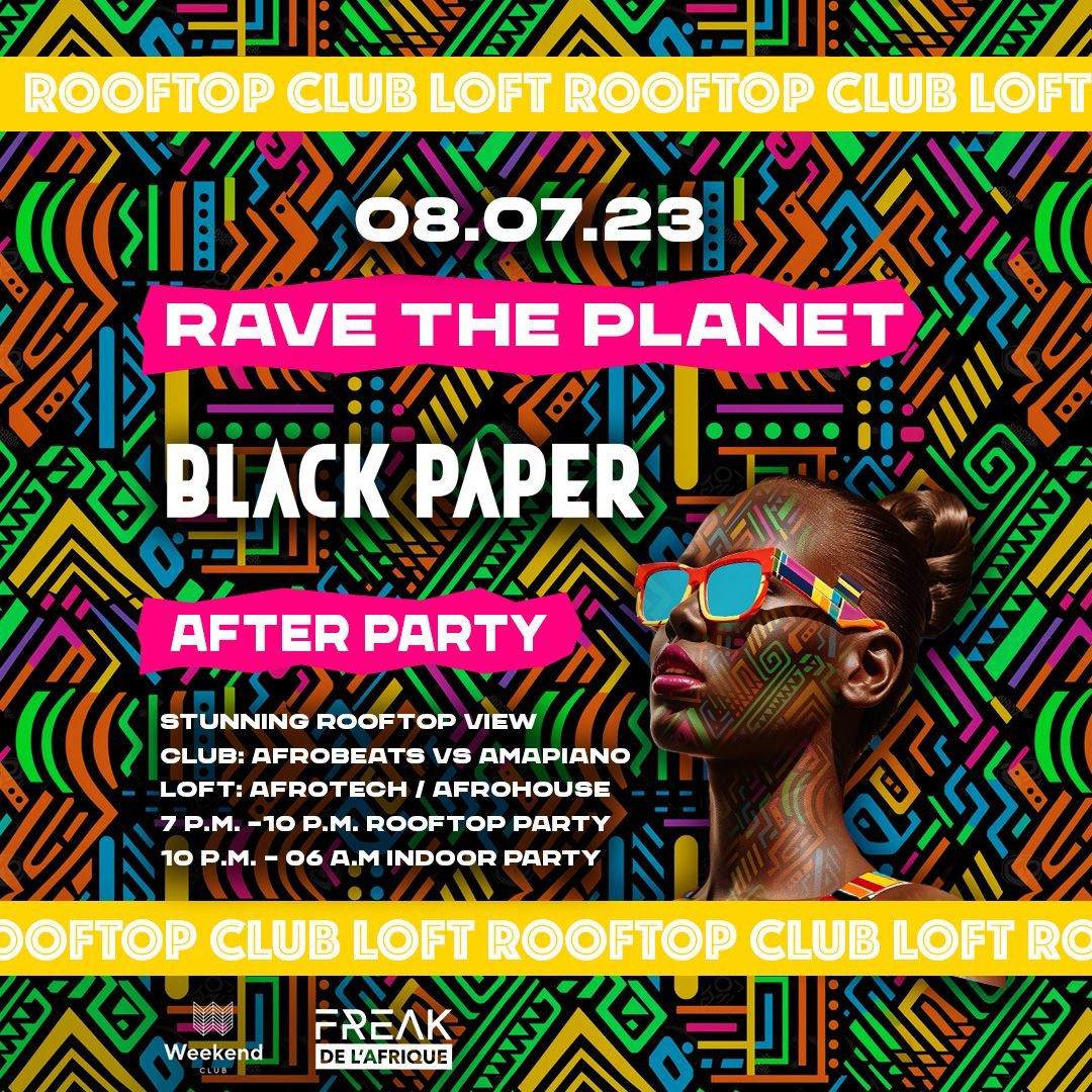 Black Paper Rave the planet Afterparty - Página frontal