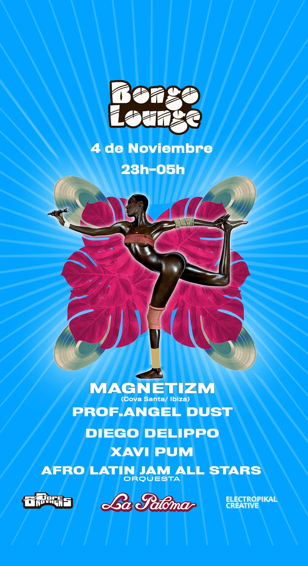 Bongo Lounge with Magnetizm, Prof. Angel Dust, Diego Delippo y mas en La Paloma - Página frontal