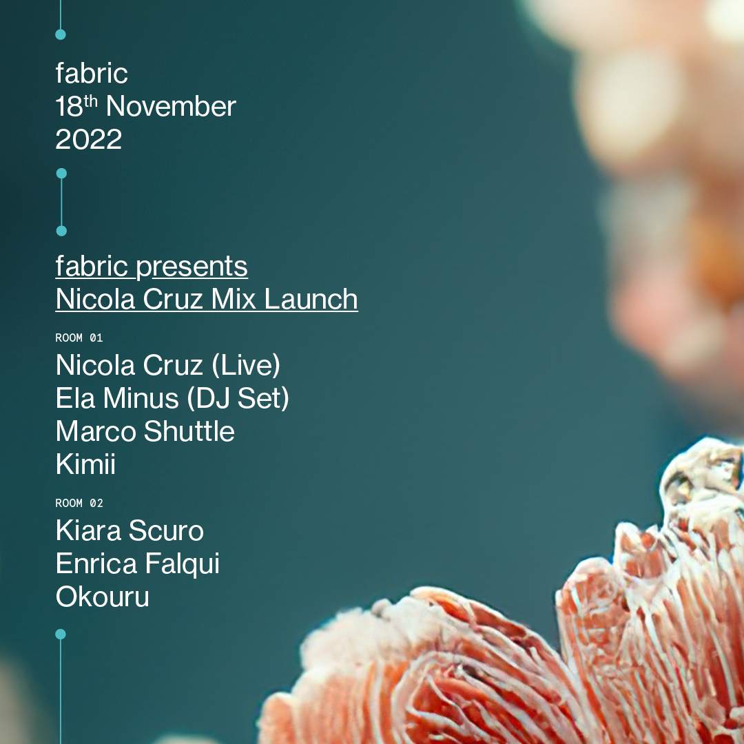 fabric: Nicola Cruz, Marco Shuttle, Ela Minus, Enrica Falqui, Okouru, Kiara Scuro - Página frontal