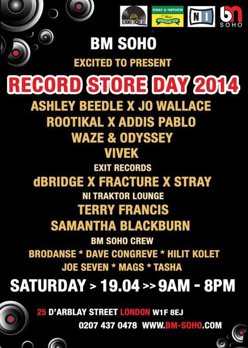 BM Soho present: Record Store Day 2014 All-Dayer In-Store - Página frontal