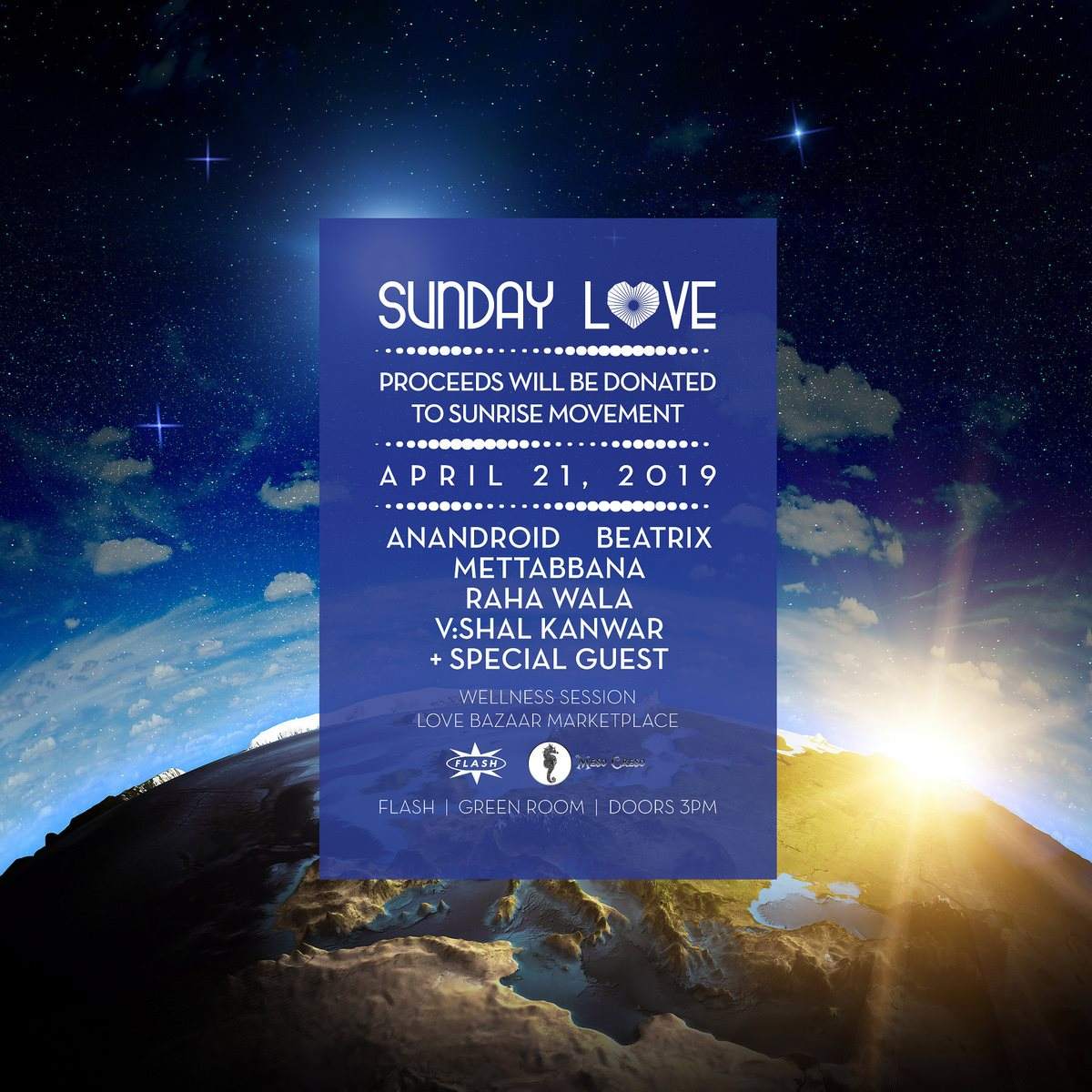 Sunday Love: Earth Night Benefit for Climate Action with Meso Creso - Página frontal