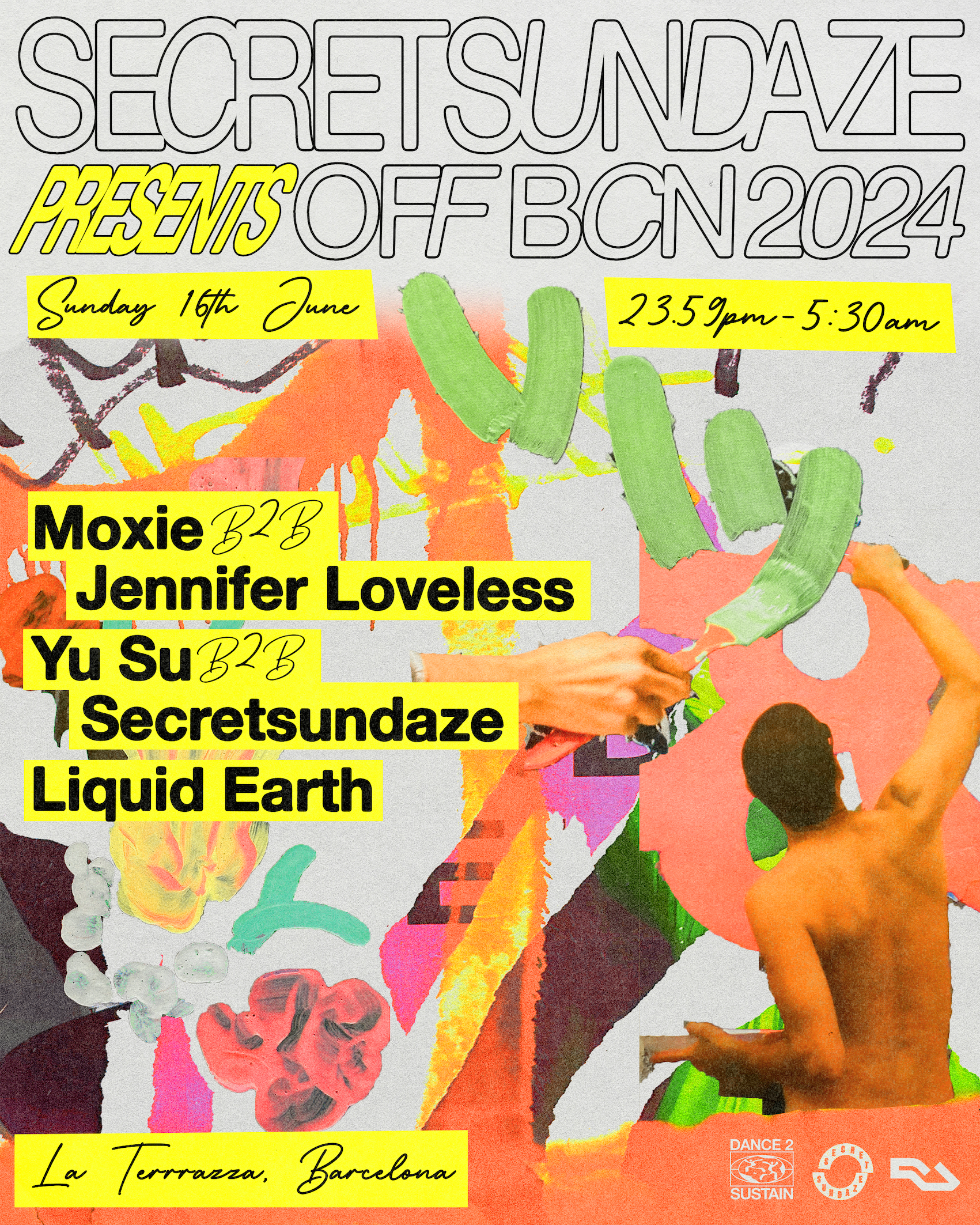 Secretsundaze presents: Off BCN 2024 w/ Moxie, Jennifer Loveless, Yu Su, & Liquid Earth - フライヤー表