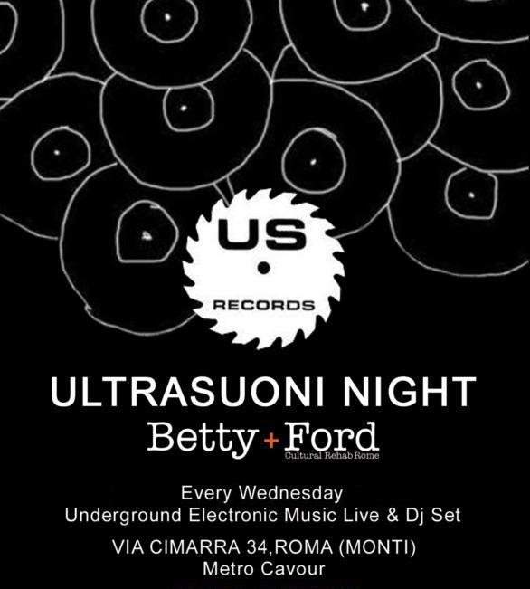 Ultrasuoni Night / Betty Ford feat. Marieu, Rawmance - フライヤー表