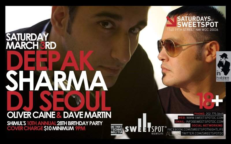 Deepak Sharma, Dj Seoul, Oliver Caine, and Dave Martin All Night/morning Long - フライヤー表
