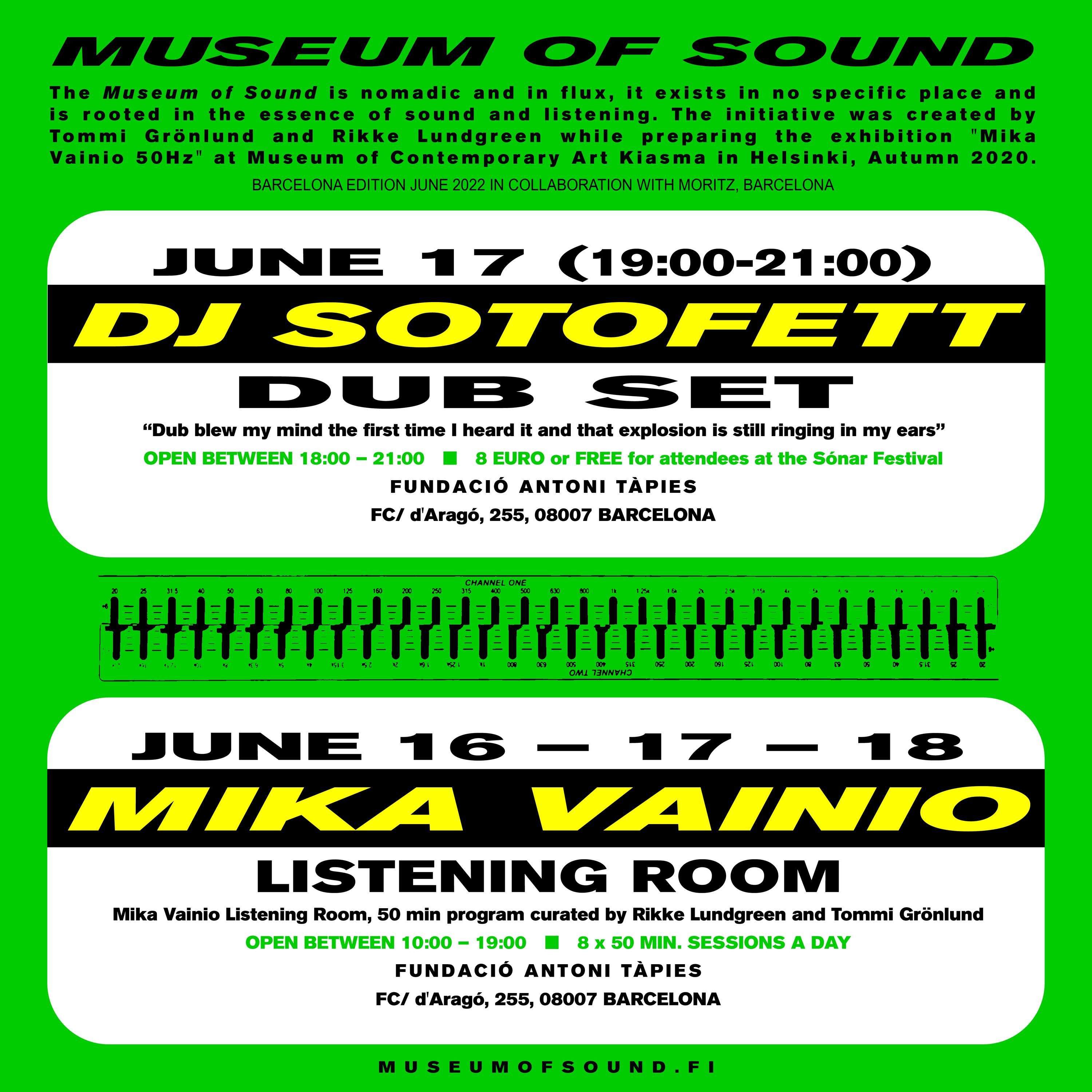 DJ Sotofett Dub Set / Mika Vainio Listening Room - Página frontal