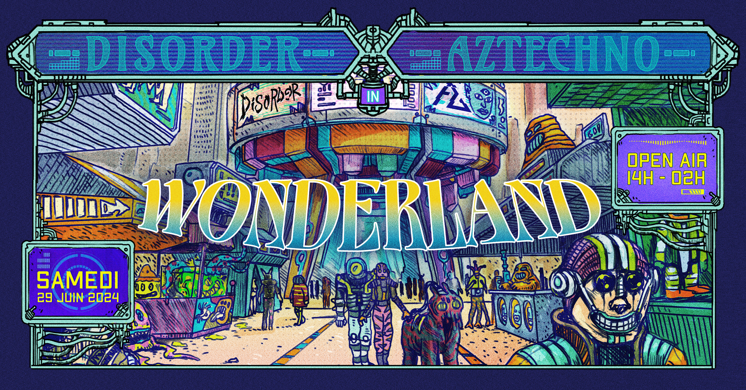 Disorder & Aztechno in Wonderland - フライヤー表