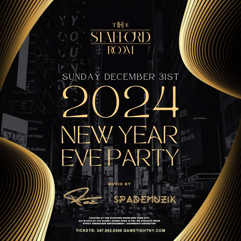 The Stafford Room New Year's Eve Party 2024 at The Stafford Room at Harbor  NYC, New York