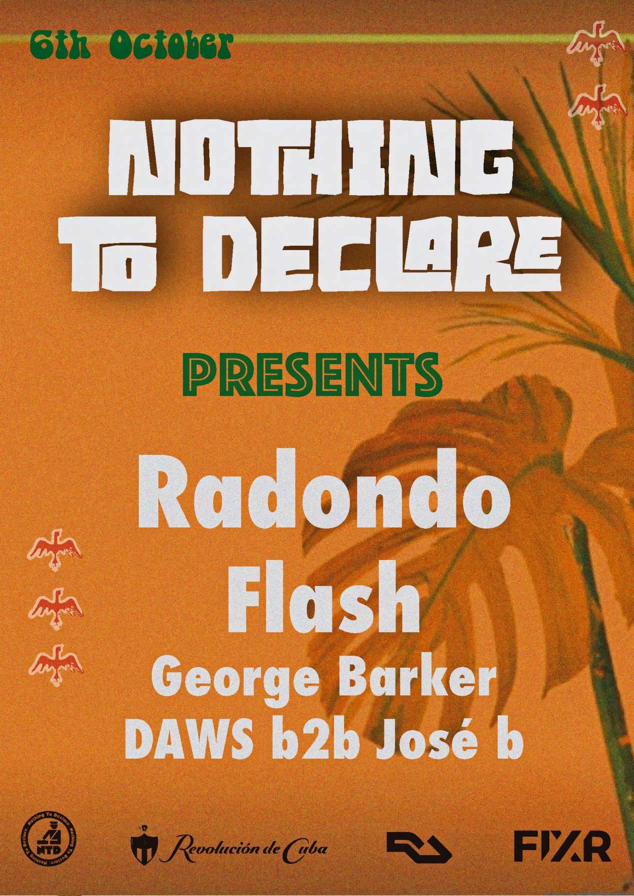 Nothing to Declare presents: Radondo - フライヤー表