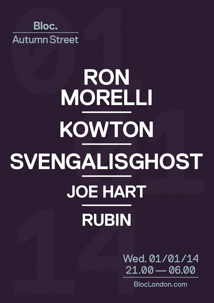 Jan 01: Ron Morelli / Kowton / Svengalisghost / Joe Hart / Rubin - Página frontal