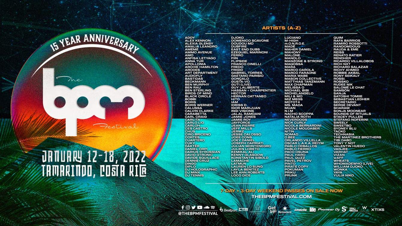 The BPM Festival: Costa Rica 2022 - フライヤー表