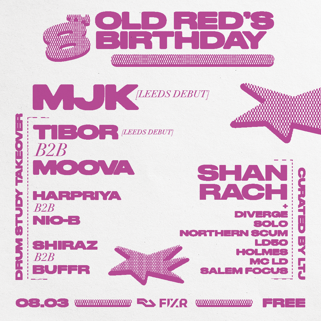 Old Red's 8th Birthday: MJK, Tibor b2b Moova, Licence To Jungle - フライヤー表