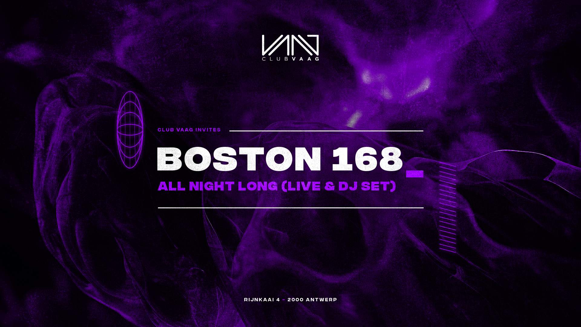 Club Vaag invites Boston 168 (all night long) - フライヤー表