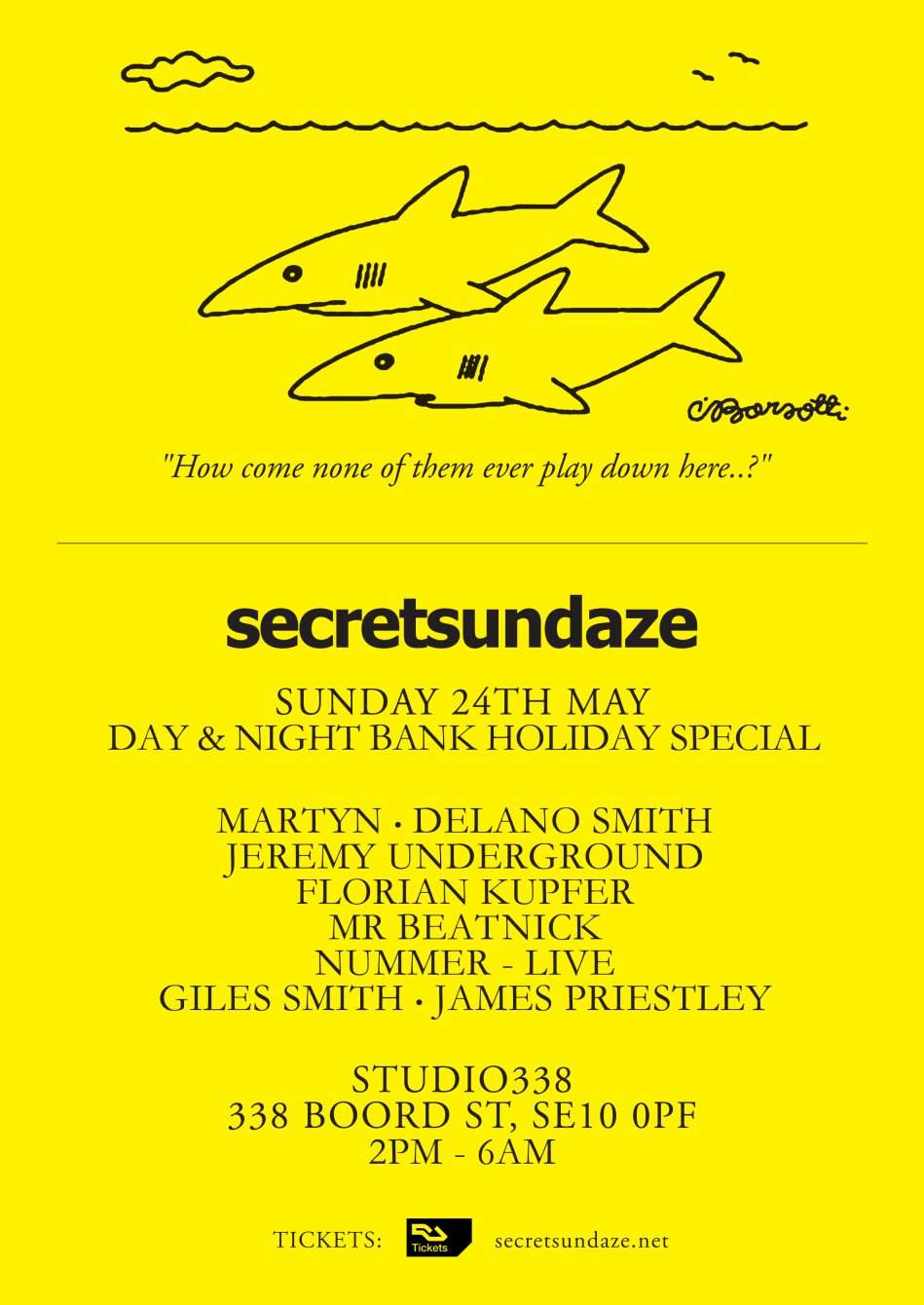 Secretsundaze Day&night Bank Holiday: Martyn, Delano Smith, Jeremy Underground, Florian Kupfer - Página trasera