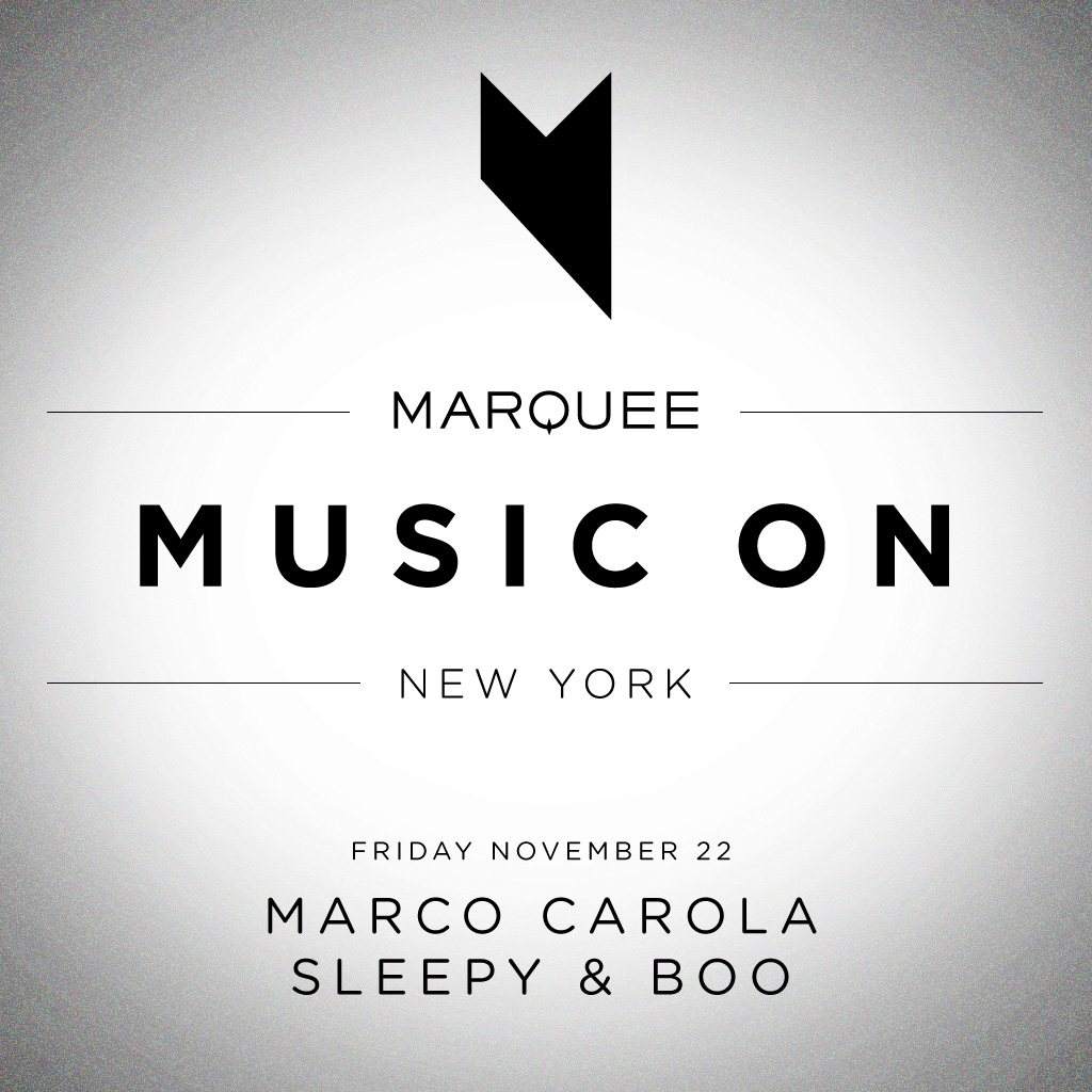 Music On New York - Marco Carola with Sleepy & Boo - Página frontal