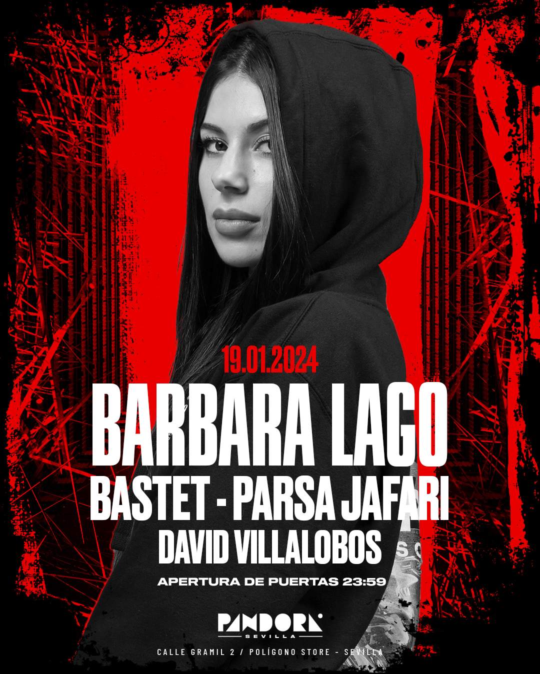 Bárbara Lago en Pandora Sevilla - Página frontal