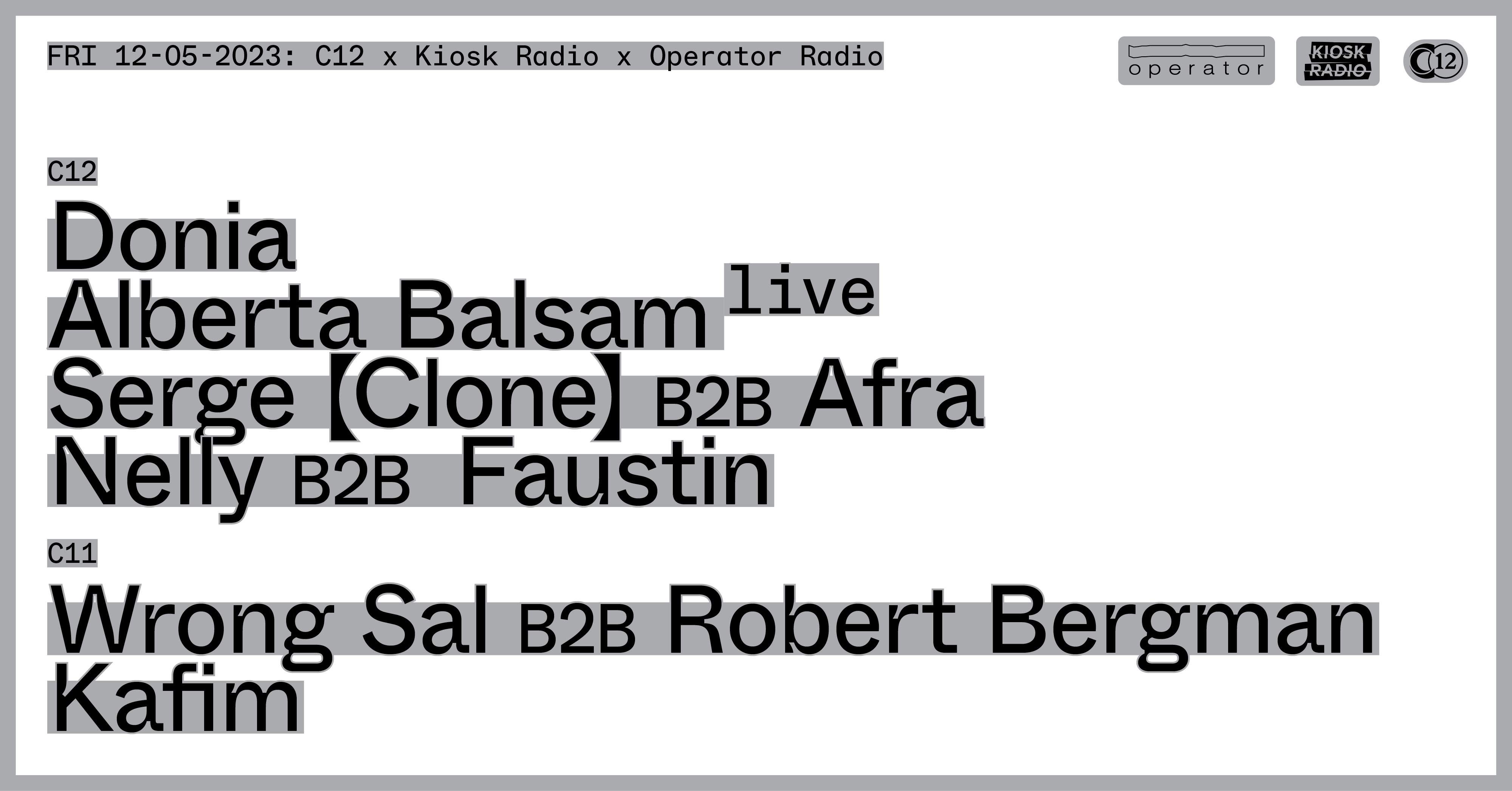 C12 x Kiosk Radio x Operator Radio at C12, Brussels · Tickets