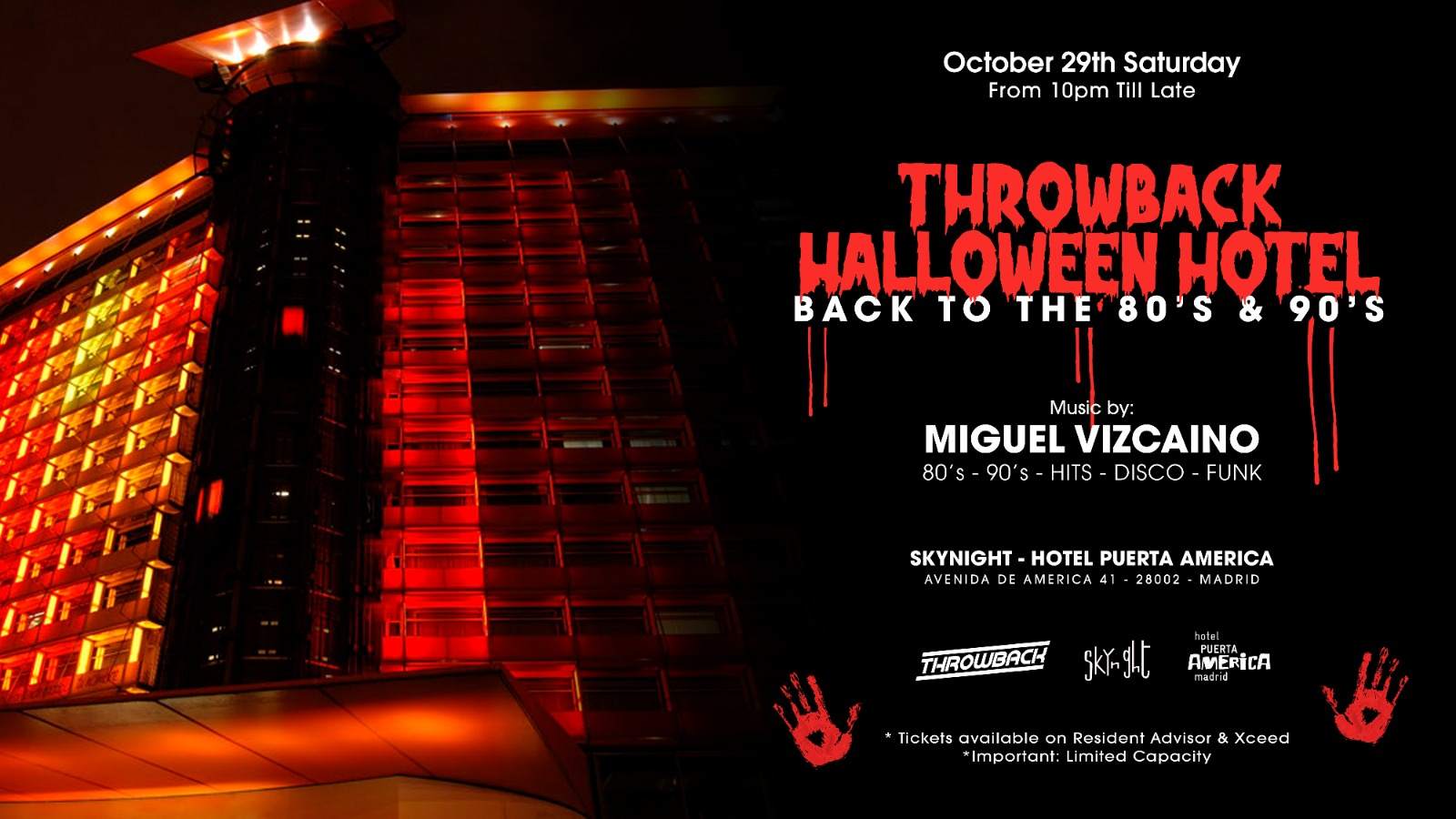 Throwback Hotel Halloween - Back to 80&90' Rooftop Party - フライヤー表