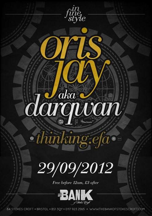 In Fine Style at The Bank: Oris JAY aka Darqwan - フライヤー表
