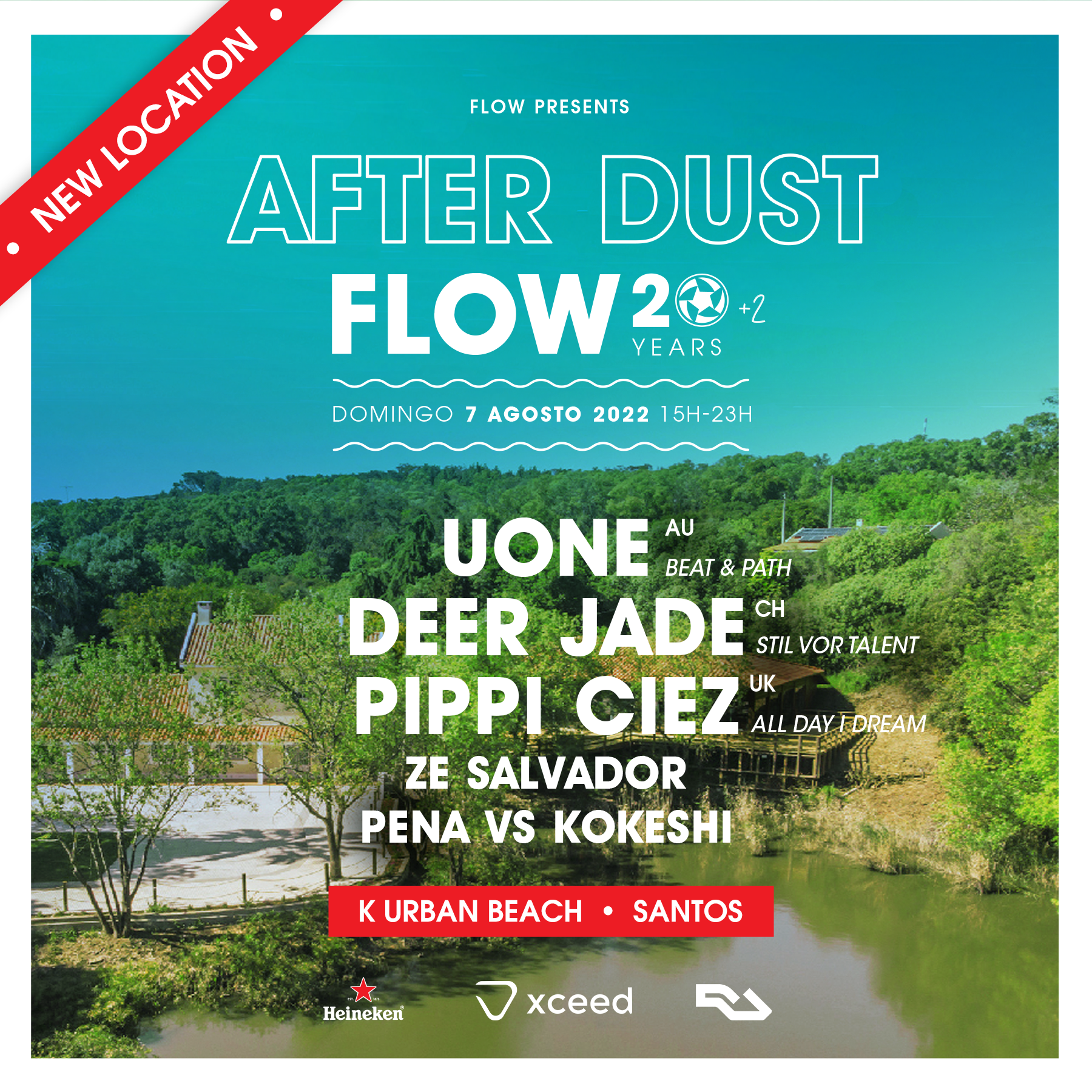Flow After Dust - with Uone, Deer Jade, Pippi Ciez - Urban Beach Lisbon - フライヤー表