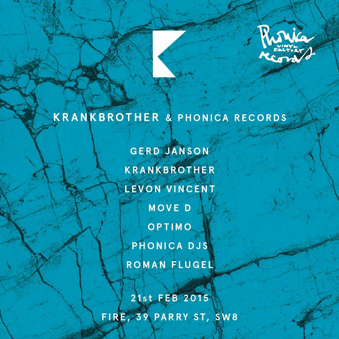 Krankbrother & Phonica present Move D, Gerd Janson, Levon Vincent, Roman Flugel & Optimo - Página frontal
