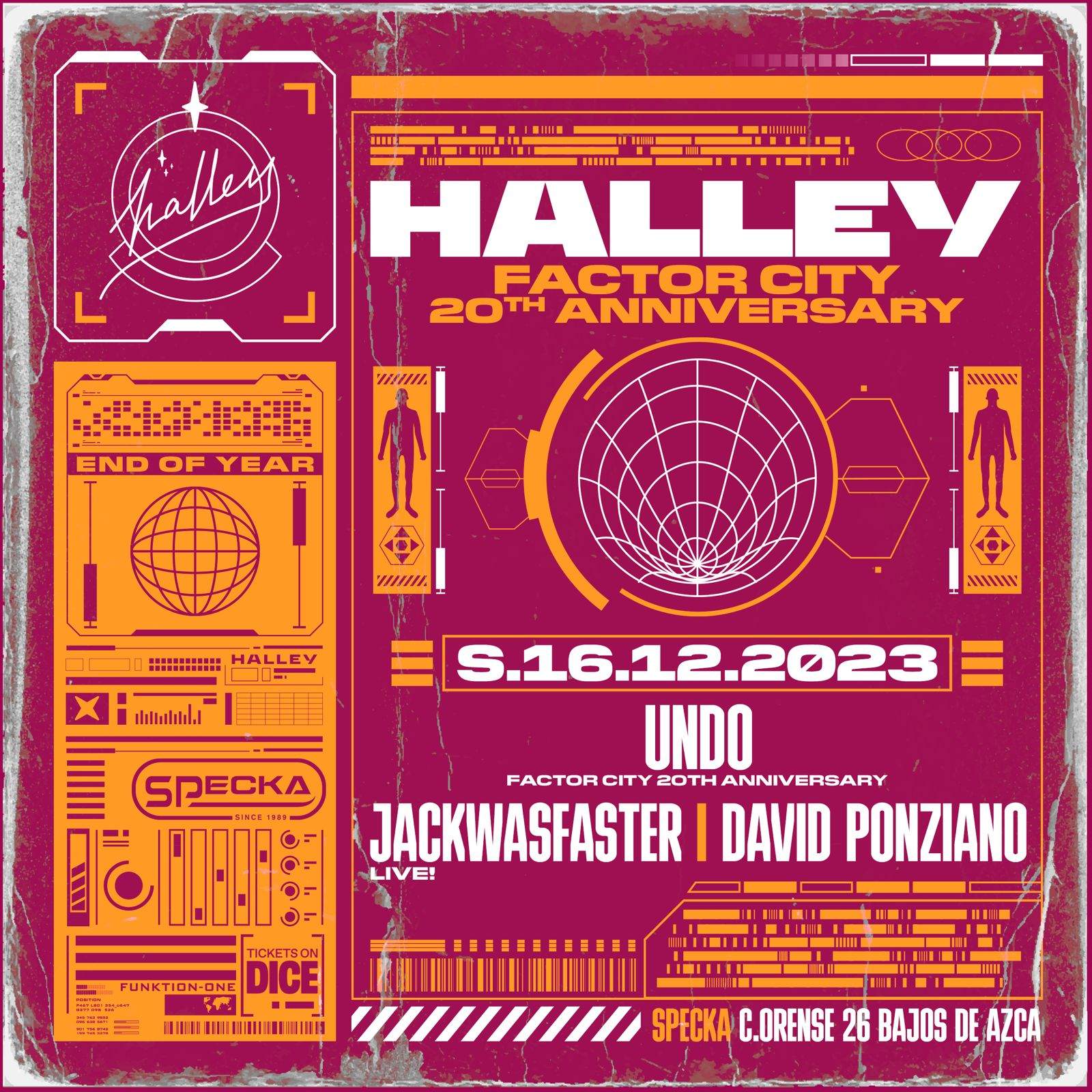 Undo + JackWasFaster + David Ponziano - Halley Club    FACTOR CITY 20TH ANIVERSARY - フライヤー表