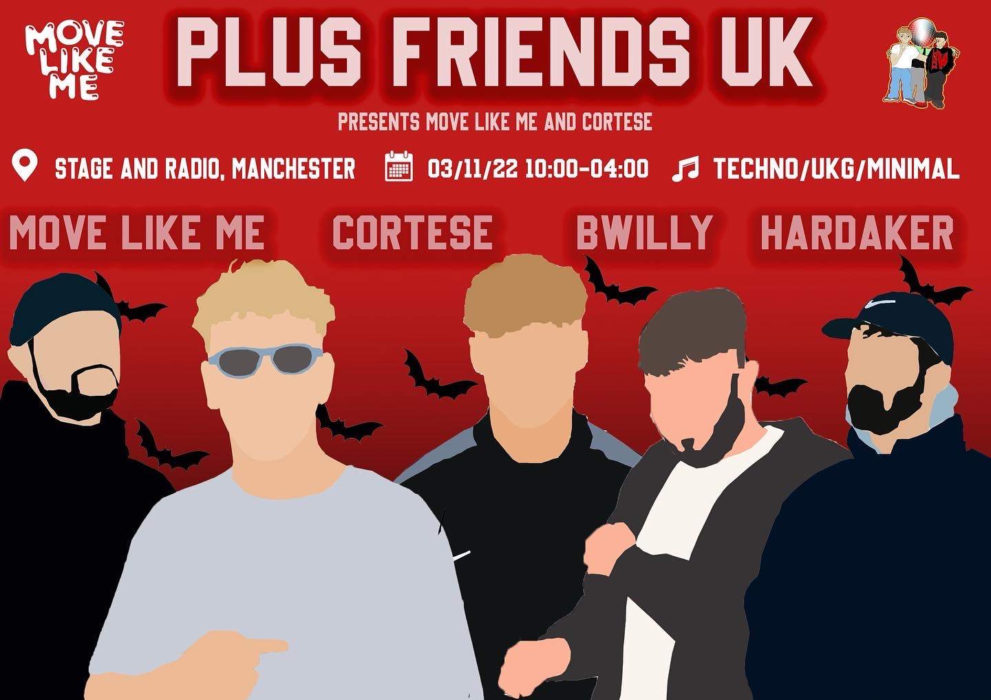 Plus Friends presents: Halloween Special with Cortese & Move Like Me  - フライヤー表