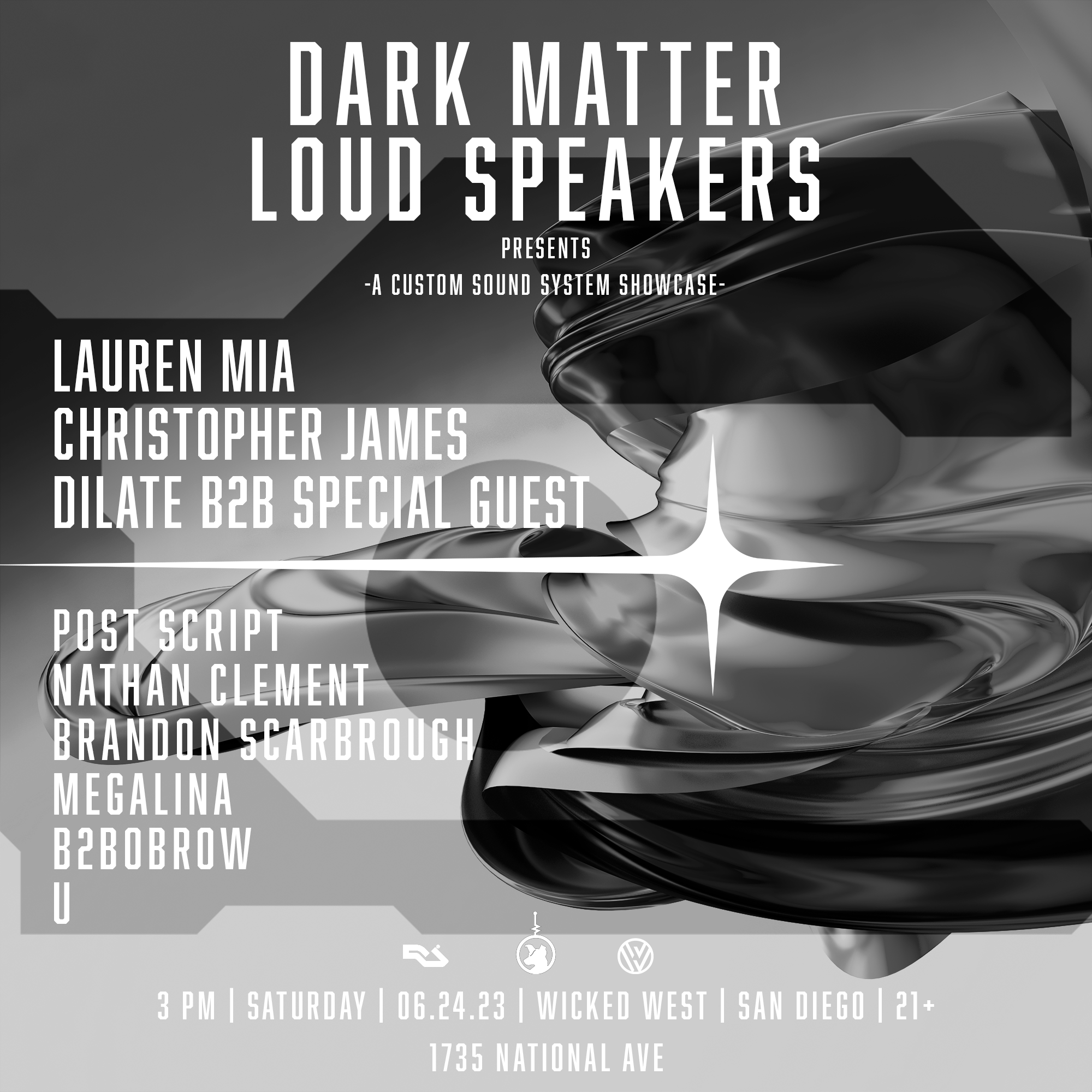 Dark Matter presents: Lauren Mia, Christopher James, Dilate - フライヤー表