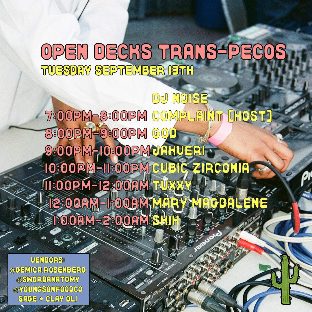 Open Decks Trans-Pecos at Trans-Pecos, New York City