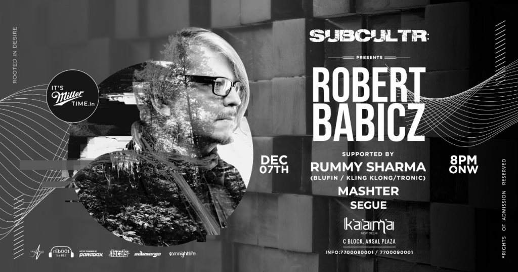 Subcultr: feat. Robert Babicz |Supported by Rummy Sharma - Mashter - Segue - フライヤー表
