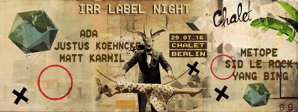 IRR Label Night with Ada, Justus Köhncke, Matt Karmil & More - フライヤー裏